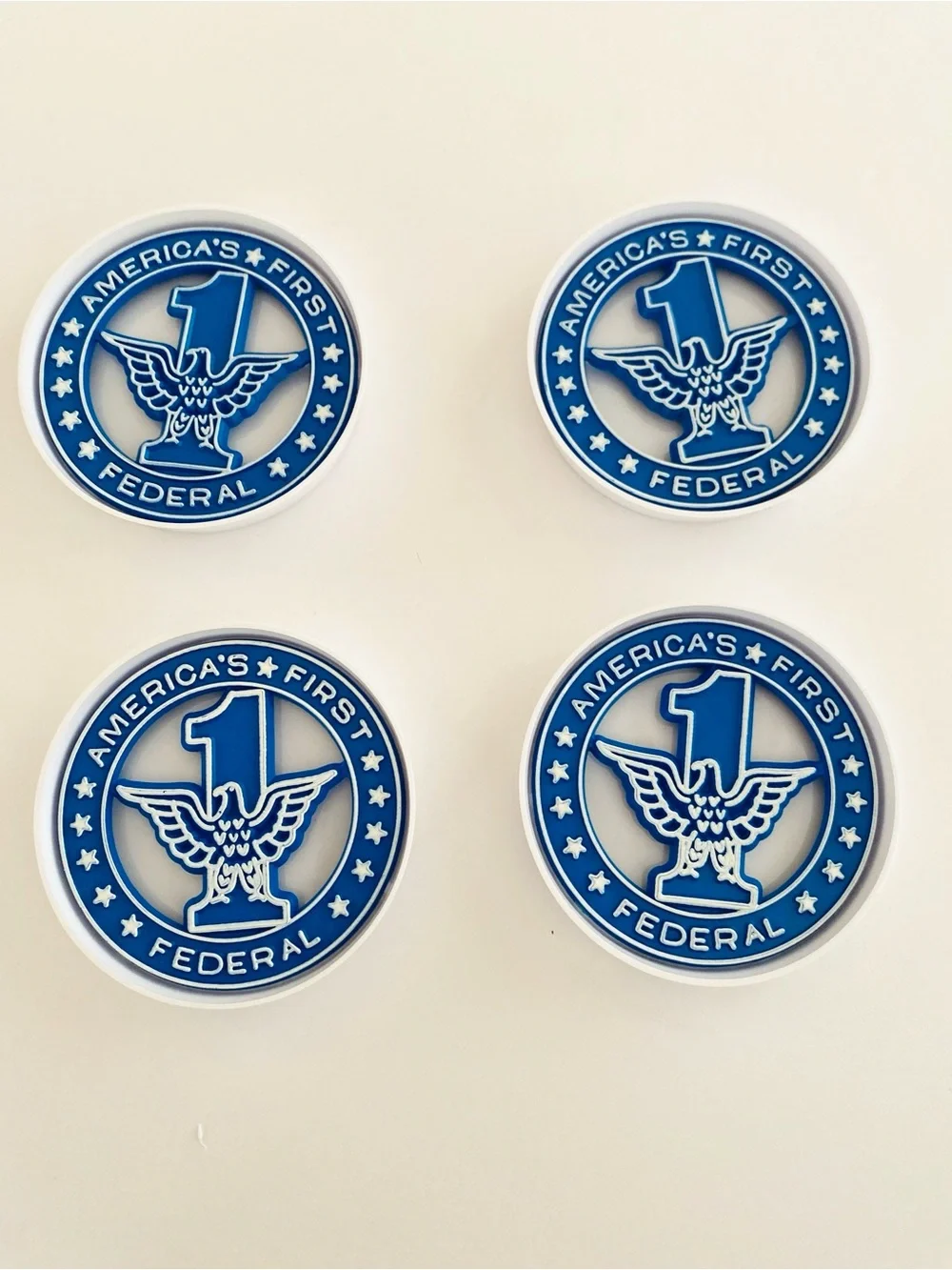 Vintage Crown Plastics America's First Federal Coasters Eagles 4 Coasters USA